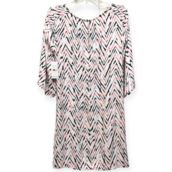 Ella Moss $198 Bell Sleeve Lightweight Keyhole Shift Dress Size Small NWT - Picture 7 of 10